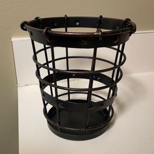 Farmhouse style black metal iron utensil holder